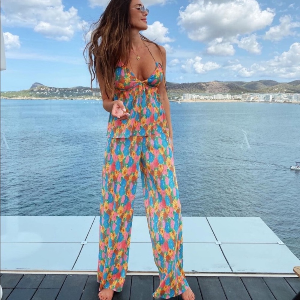Zara NWT pleated top and trouser set